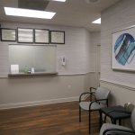 office waiting room with front desk